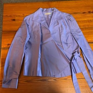 Blouse with side tie, lavender Color, 100% silk perfect for spring!
